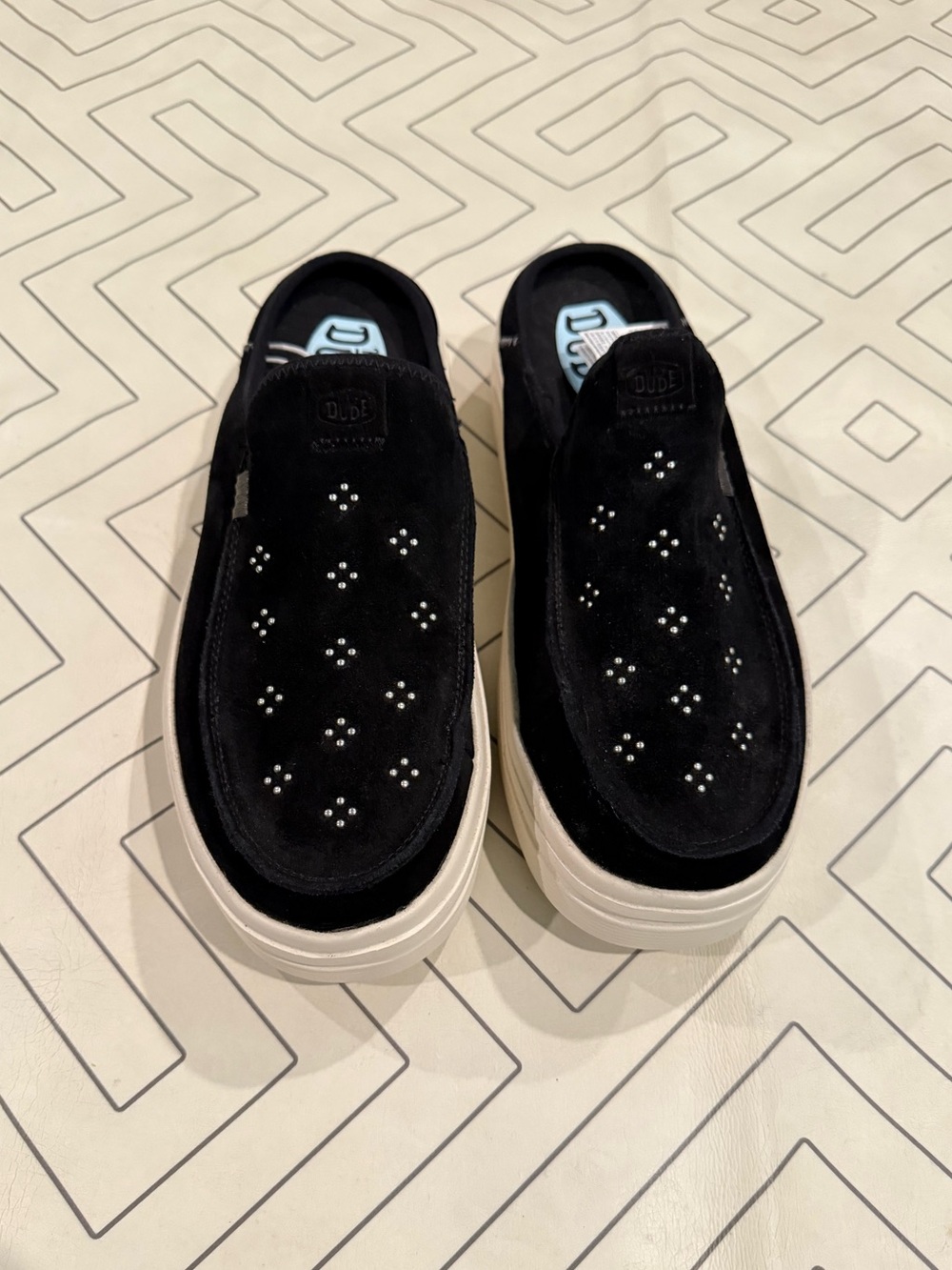 NWT Hey Dude Austin Lift Suede Stud Slip Ons